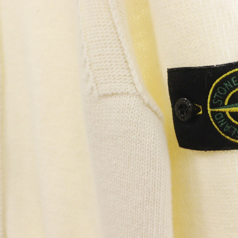 STONE ISLAND(ストーンアイランド) 24AW スタンドカラーニットブルゾン アイボリー ラムウール Mサイズ 8115547A3