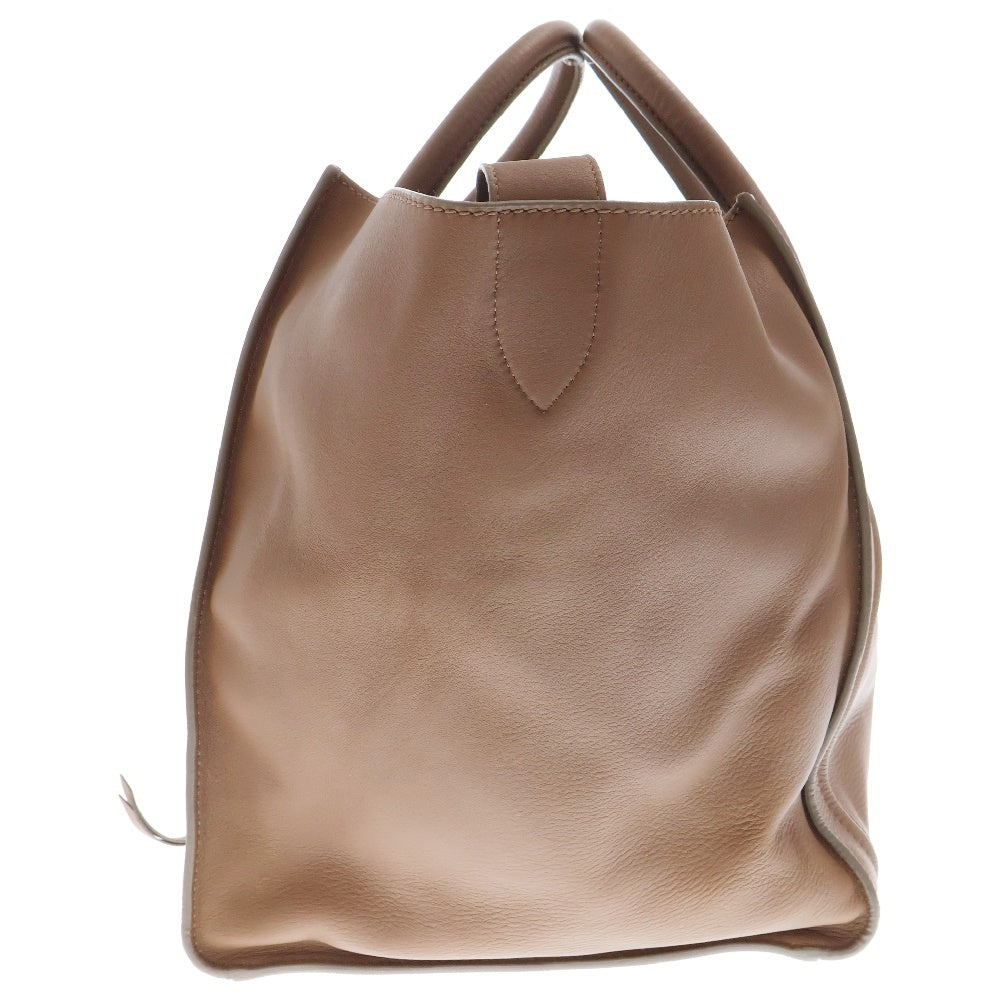 CELINE(セリーヌ) スクエア ラゲージ ファントム ブラウン レザー トートバッグ ハンドバック ゴールド金具