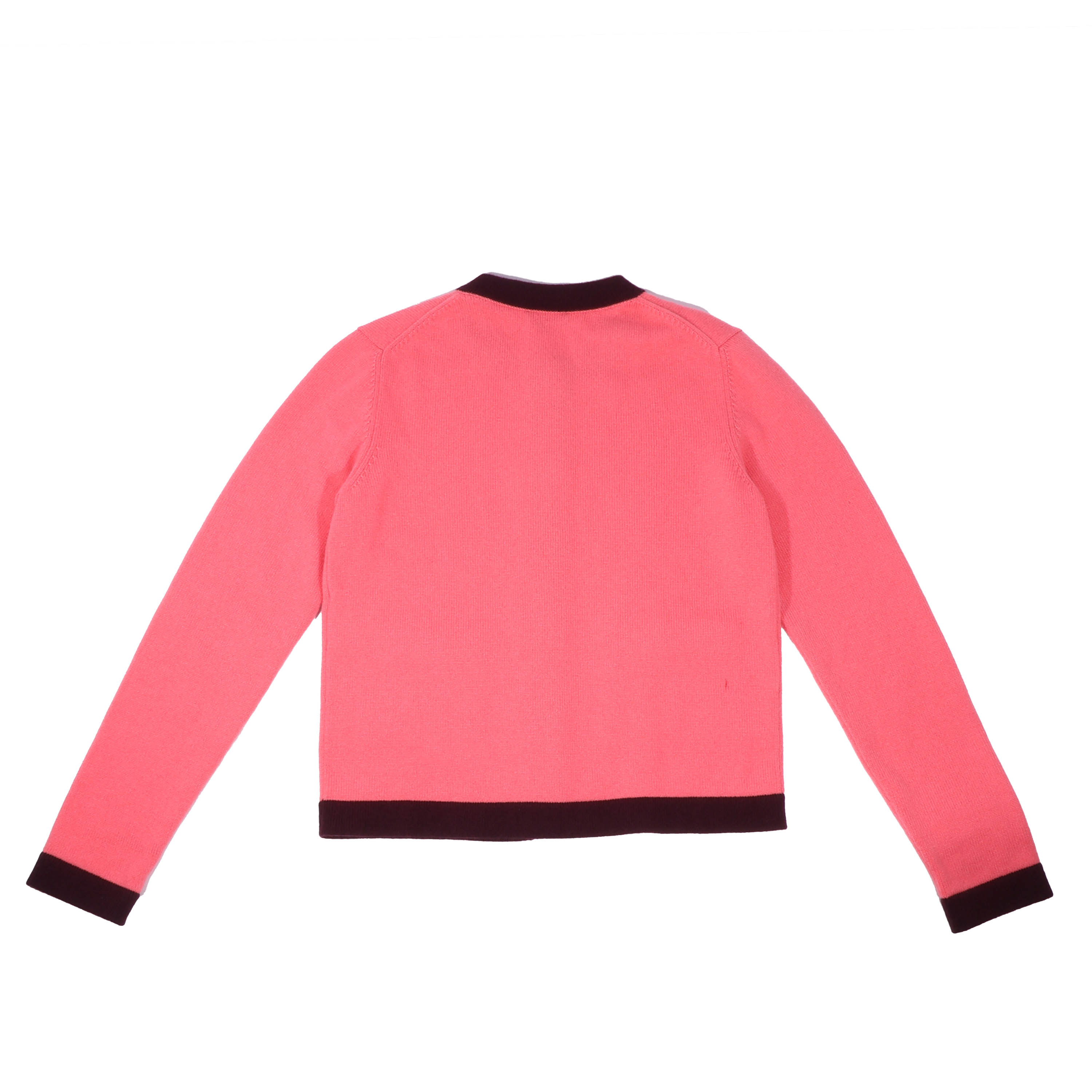 CHANEL(シャネル) ニットカーディガン P64649K60663 ココマークボタン ピンク×パープル カシミヤ #38 長袖
