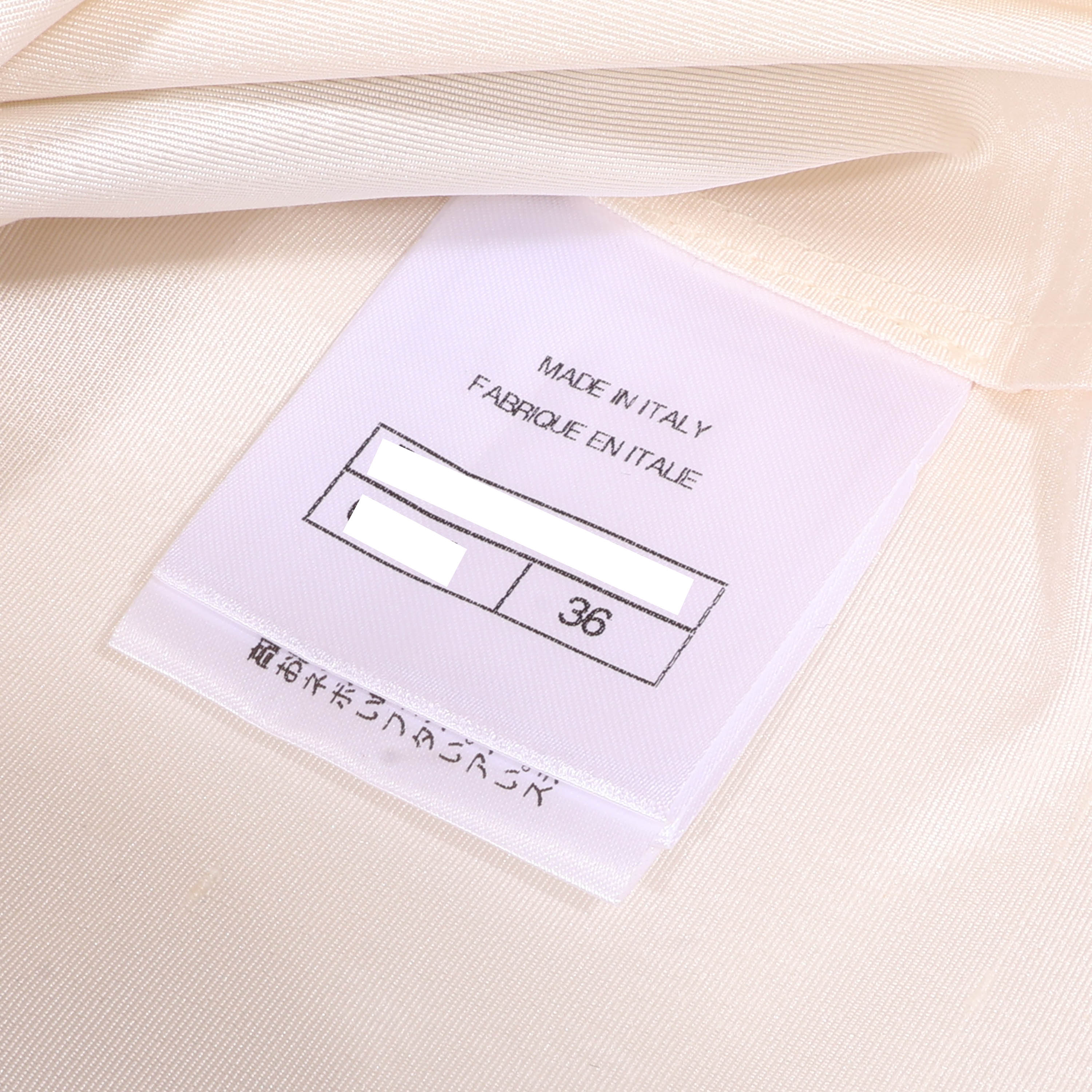 CHANEL(シャネル) ボウタイ ブラウス ホワイト パールボタン シルク #36 P64478V24243 長袖