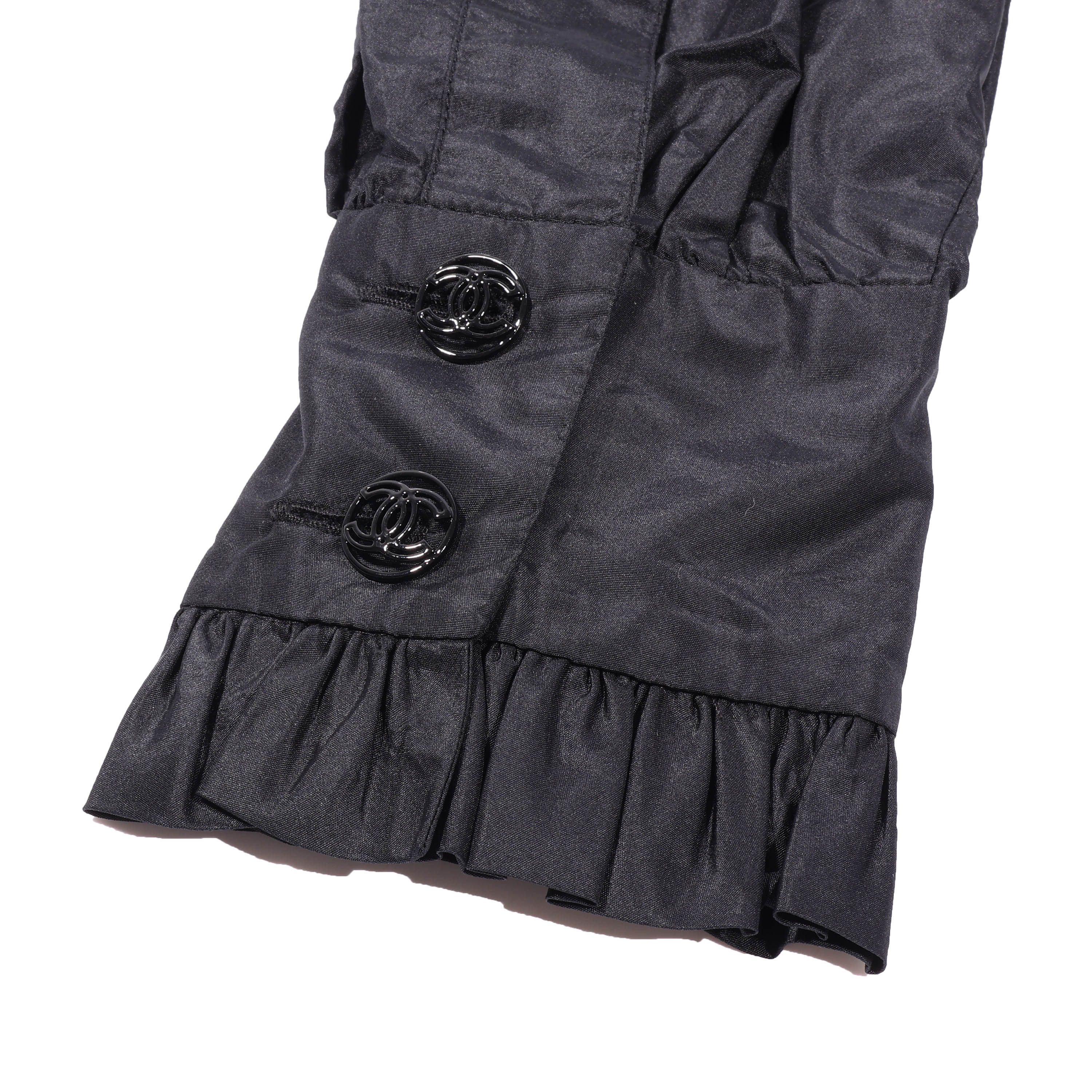 CHANEL(シャネル) ココマーク フリルブラウス P29987V14167 ブラック シルク スタンドカラー #36 長袖