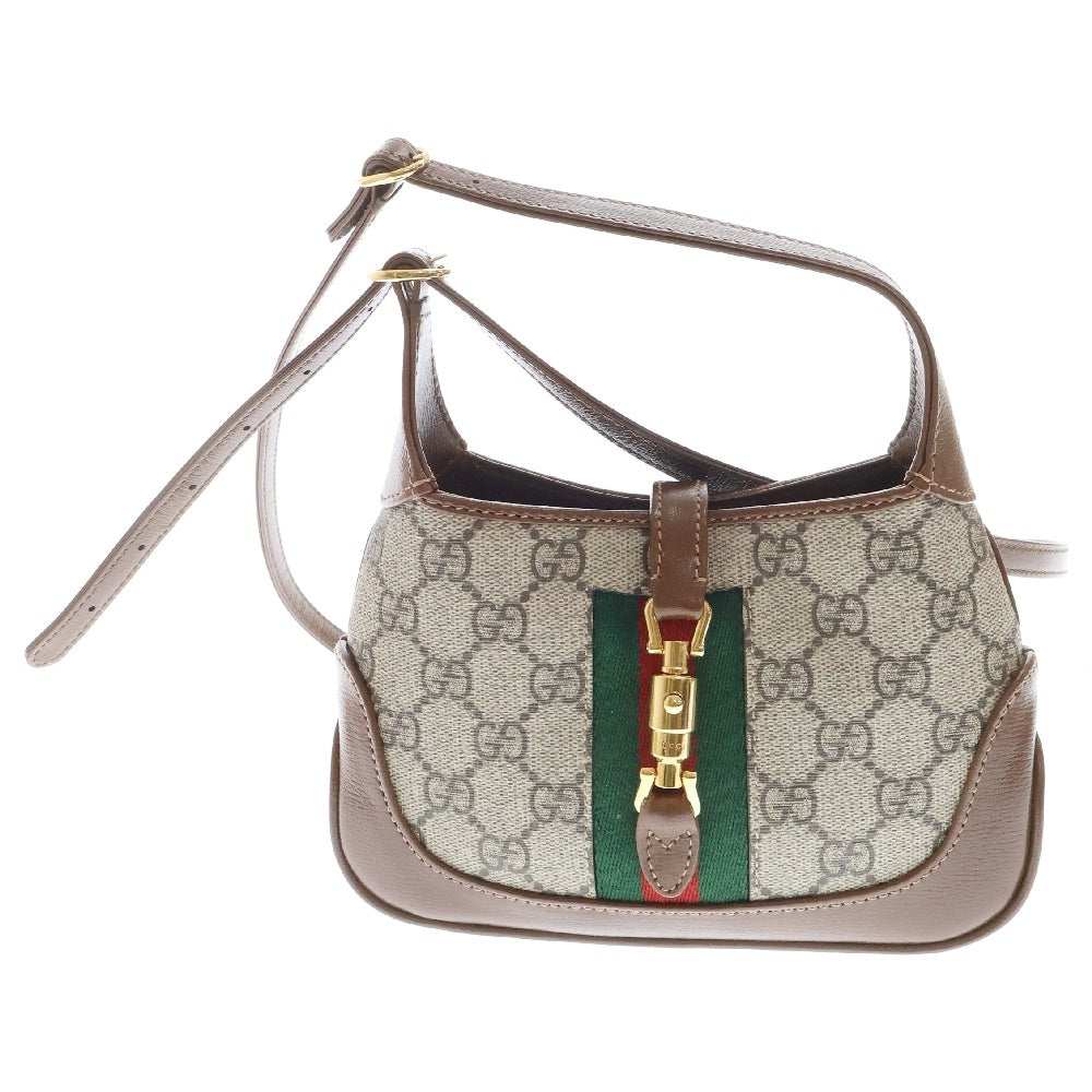 GUCCI(グッチ) 1961ジャッキー GGスプリーム ショルダーバッグ ベージュ ゴールド金具 637092