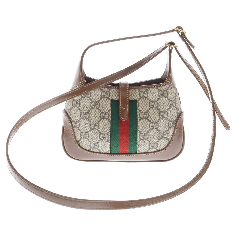 GUCCI(グッチ) 1961ジャッキー GGスプリーム ショルダーバッグ ベージュ ゴールド金具 637092
