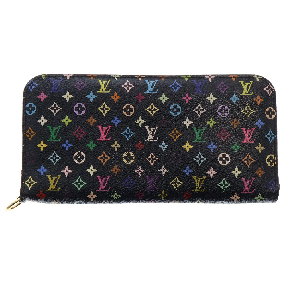 LOUIS VUITTON(ルイヴィトン) モノグラムマルチカラー ポルトフォイユアンソリット グルナード M93754 ブラック×ピンク 長財布 ロングウォレット