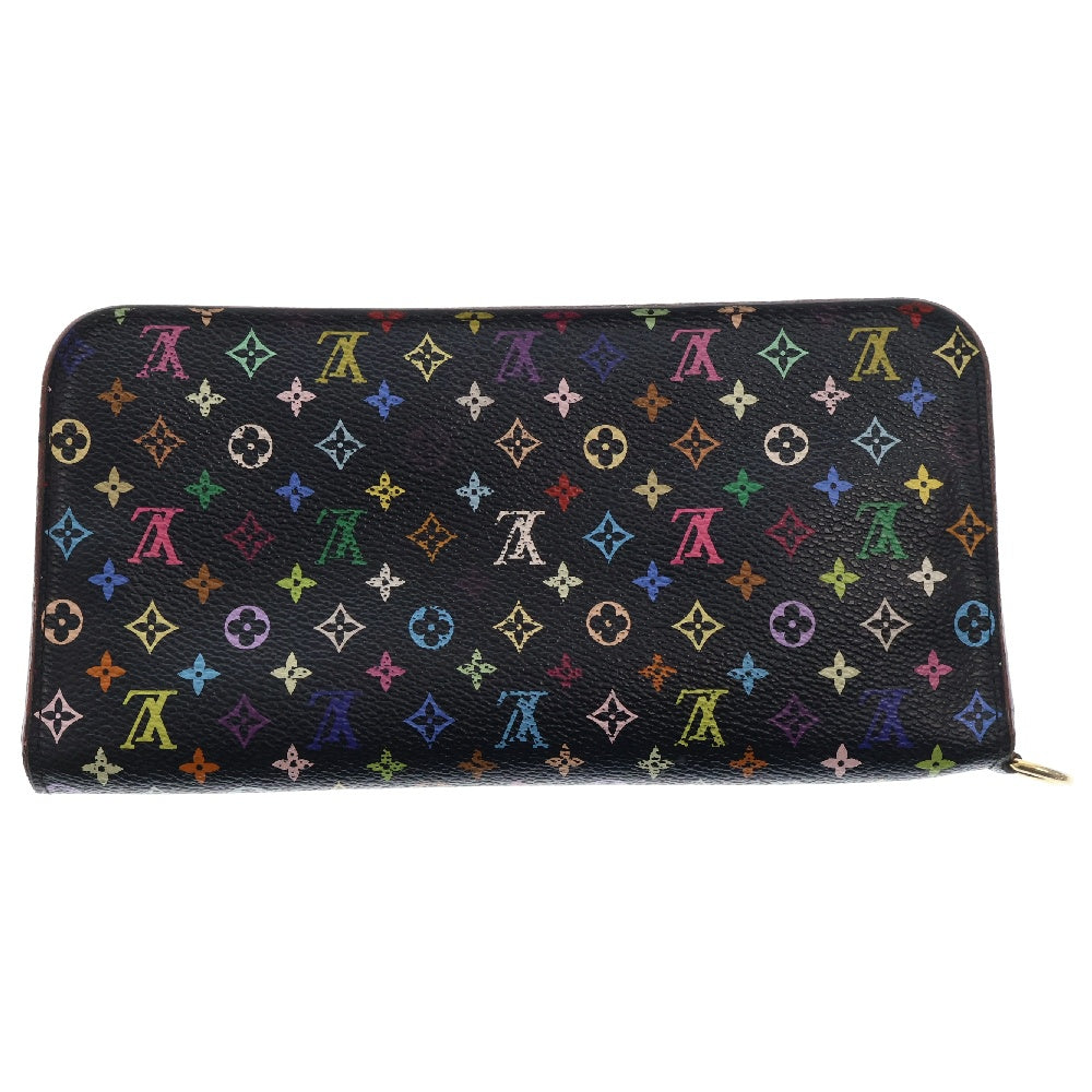 LOUIS VUITTON(ルイヴィトン) モノグラムマルチカラー ポルトフォイユアンソリット グルナード M93754 ブラック×ピンク 長財布 ロングウォレット