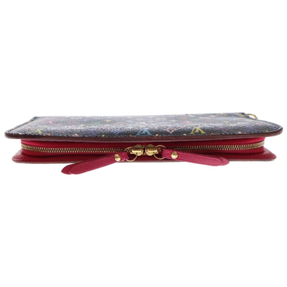 LOUIS VUITTON(ルイヴィトン) モノグラムマルチカラー ポルトフォイユアンソリット グルナード M93754 ブラック×ピンク 長財布 ロングウォレット