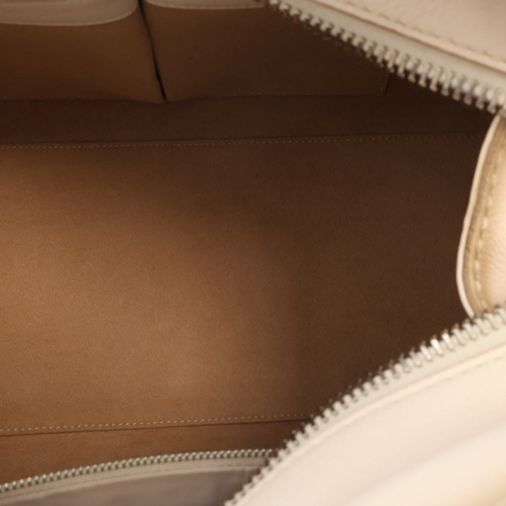 TOD'S(トッズ) セラ 2wayハンドバッグ アイボリー レザー ショルダーバッグ ボストンバッグ シルバー金具