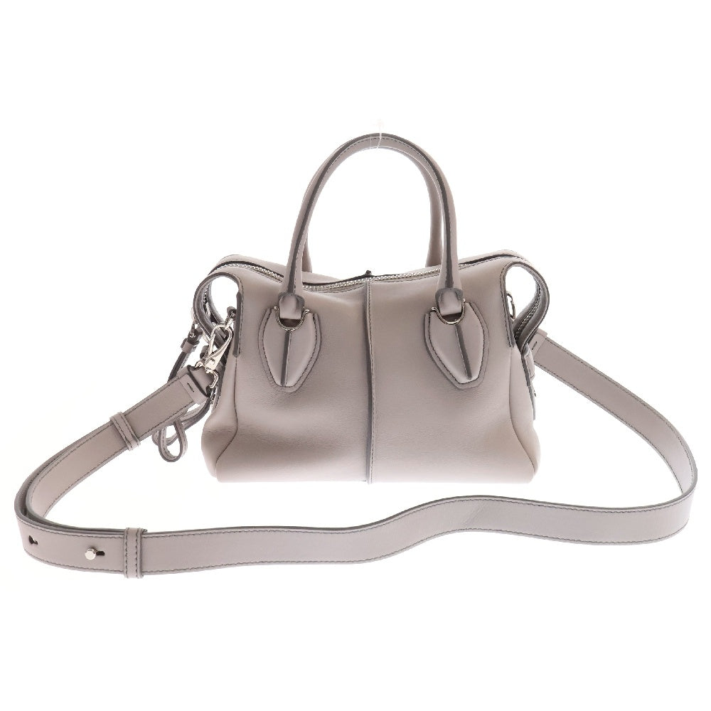 TOD'S(トッズ) Dスタイリング 2wayハンドバッグ ショルダーバッグ 肩掛けバッグ グレー レザー