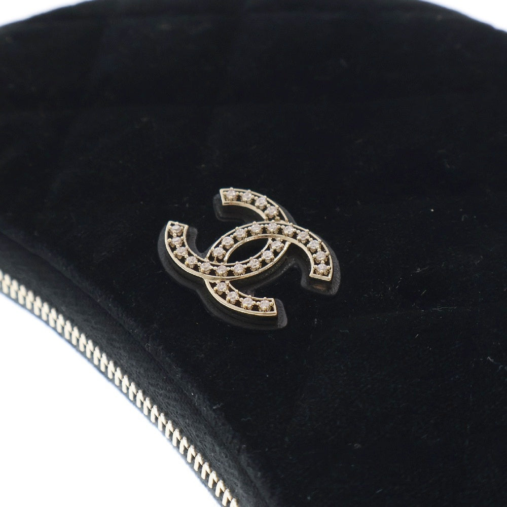 CHANEL(シャネル) マトラッセ チェーンショルダーバッグ ブラック ベロア ゴールド金具 ココマーク ランダムシール