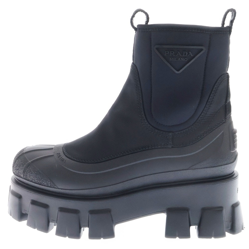 PRADA(プラダ) モノリス Re-Nylon ギャバジン ブーツ ブラック シューズ ナイロン×ラバー 37サイズ 1T933M