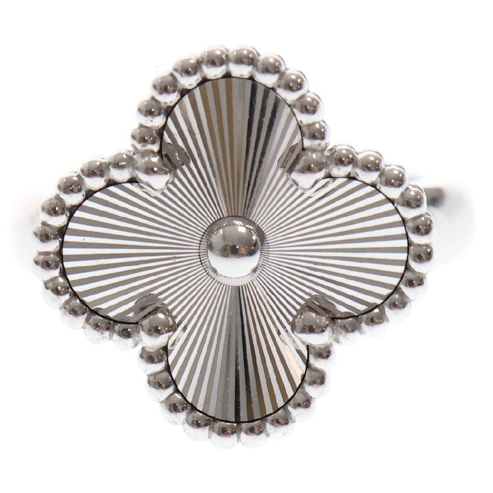 Van Cleef & Arpels(ヴァンクリーフアンドアーペル) ヴィンテージアルハンブラ ギョーシェ ギョシェ リング K18WG #46 VCARP9XI ホワイトゴールド 指輪 アクセサリー ジュエリー