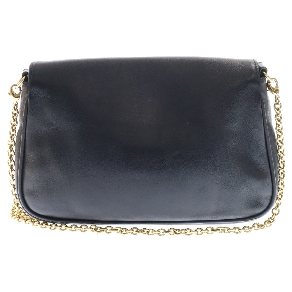 FENDI(フェンディ) チェーンショルダーバッグ ブラック レザー ゴールド金具 8M0276