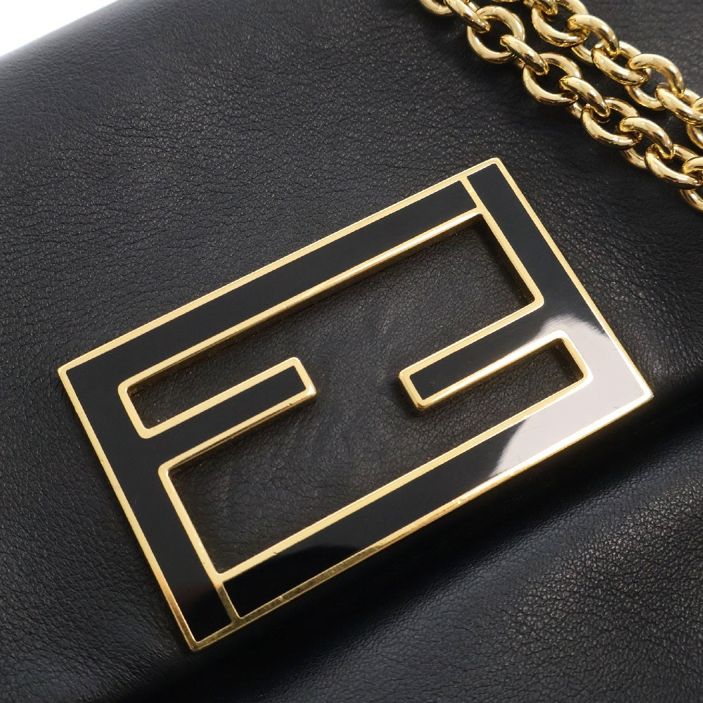 FENDI(フェンディ) チェーンショルダーバッグ ブラック レザー ゴールド金具 8M0276