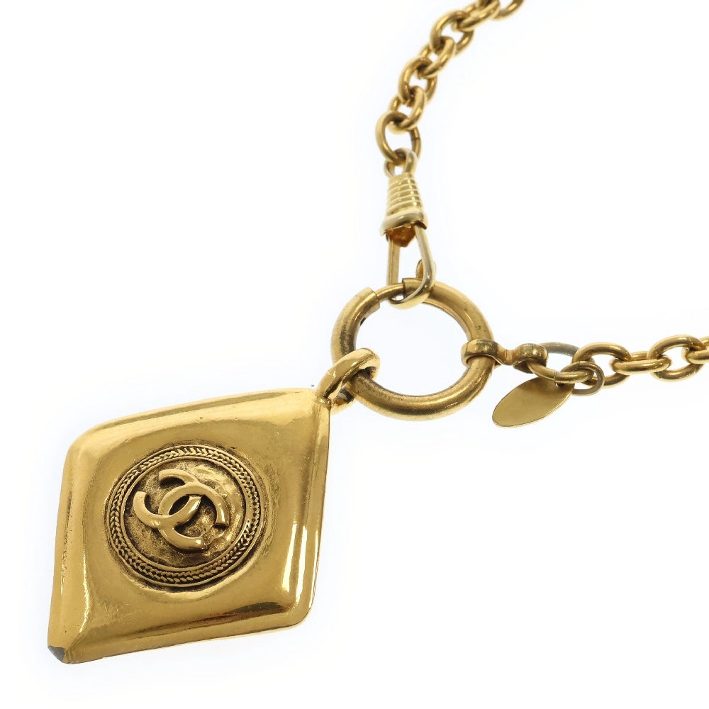 CHANEL(シャネル) ココマーク ひし形 ネックレス ゴールド GP マメ有 ペンダント アクセサリー