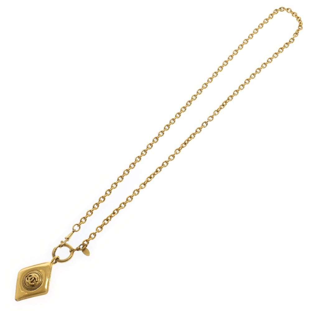 CHANEL(シャネル) ココマーク ひし形 ネックレス ゴールド GP マメ有 ペンダント アクセサリー