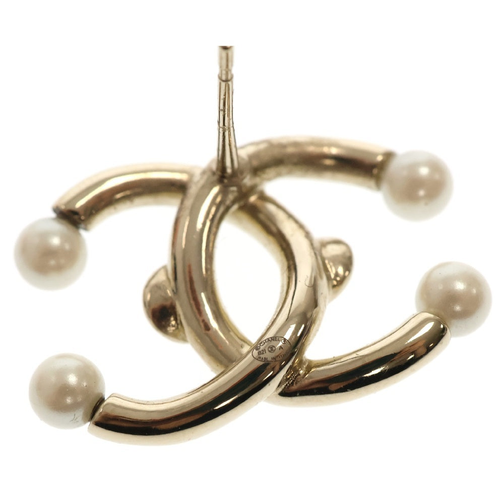 CHANEL(シャネル) ココマーク フェイクパール ラインストーンピアス ゴールド GP B21A アクセサリー