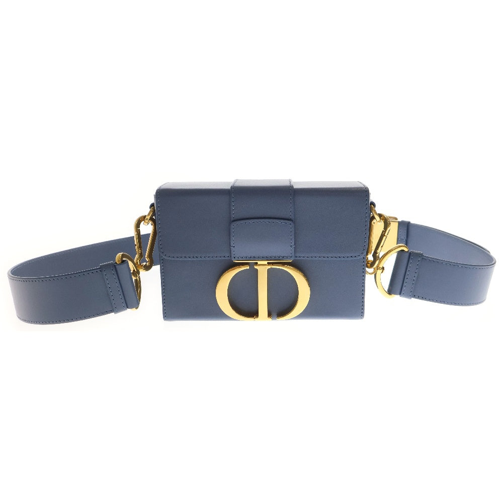 Christian Dior(クリスチャンディオール) モンテーニュ30 ショルダーバッグ ネイビー レザー ゴールド金具 斜め掛けバッグ
