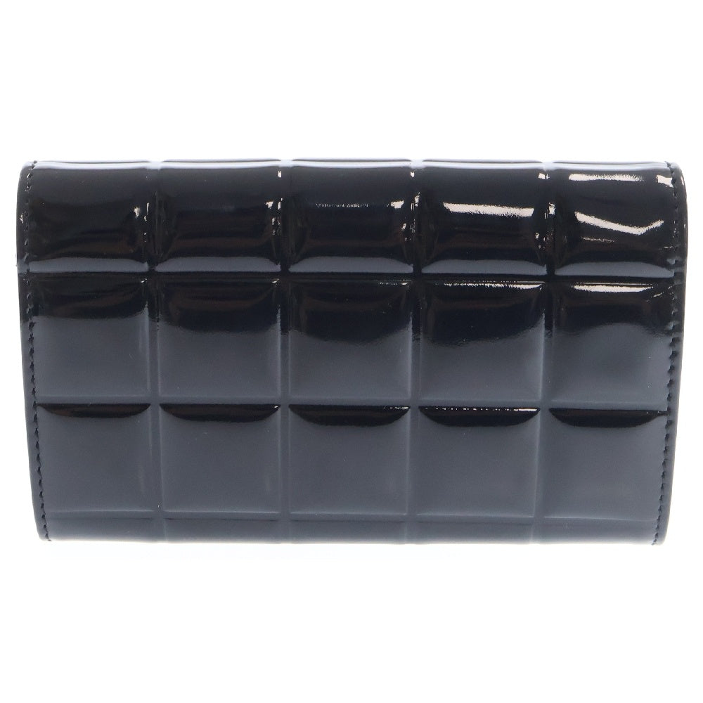 CHANEL(シャネル) チョコバー コインケース カードケース パテント エナメル ブラック ゴールド金具 財布 コンパクトウォレット