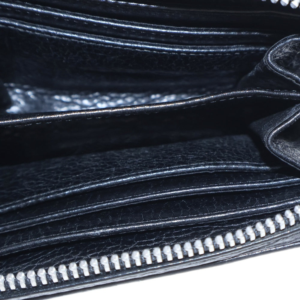 CHROME HEARTS(クロムハーツ) 3 SIDE ZIP 3サイドジップ サイドピラミッドスタッズレザーウォレット 財布 ブラック/シルバー