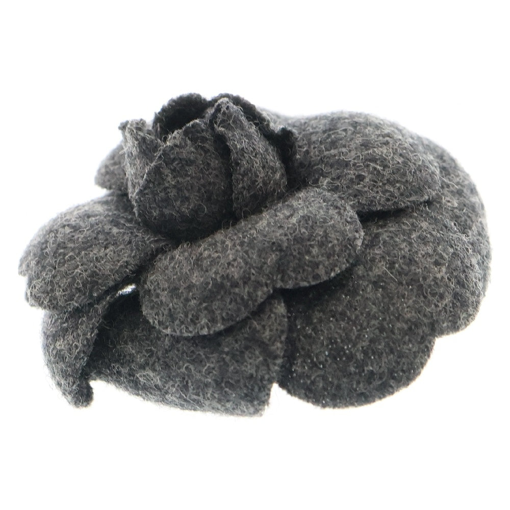 CHANEL(シャネル) カメリア コサージュ グレー ウール 花 ブローチ