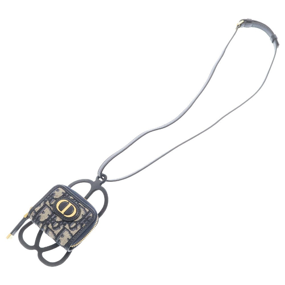 Christian Dior(クリスチャンディオール) 30モンテーニュ オブリーク テックホルダー ジャガード×ラバー ゴールド金具 小物入れ スマホアクセサリー