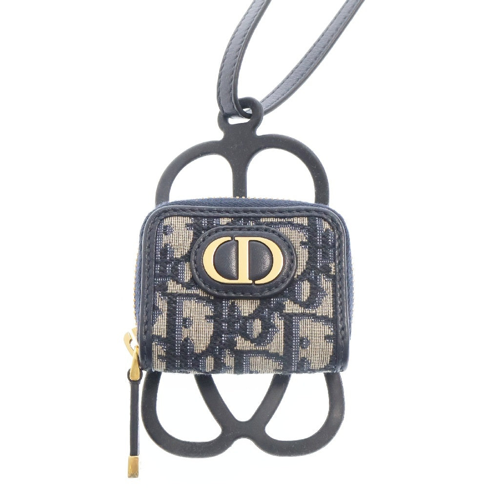 Christian Dior(クリスチャンディオール) 30モンテーニュ オブリーク テックホルダー ジャガード×ラバー ゴールド金具 小物入れ スマホアクセサリー