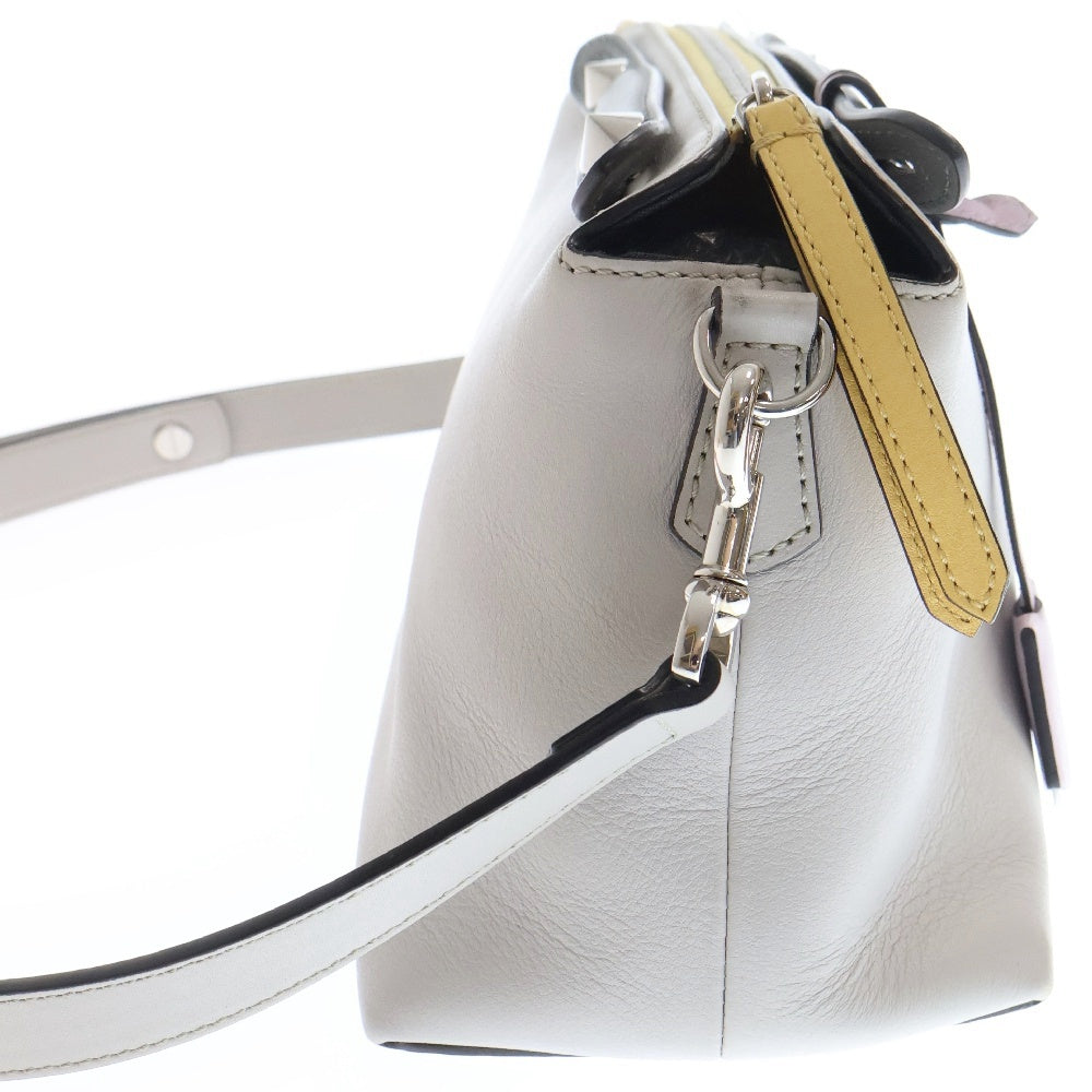 FENDI(フェンディ) バイザウェイ ミディアム グレー レザー ショルダーバッグ 斜め掛けバッグ シルバー金具 8BL146