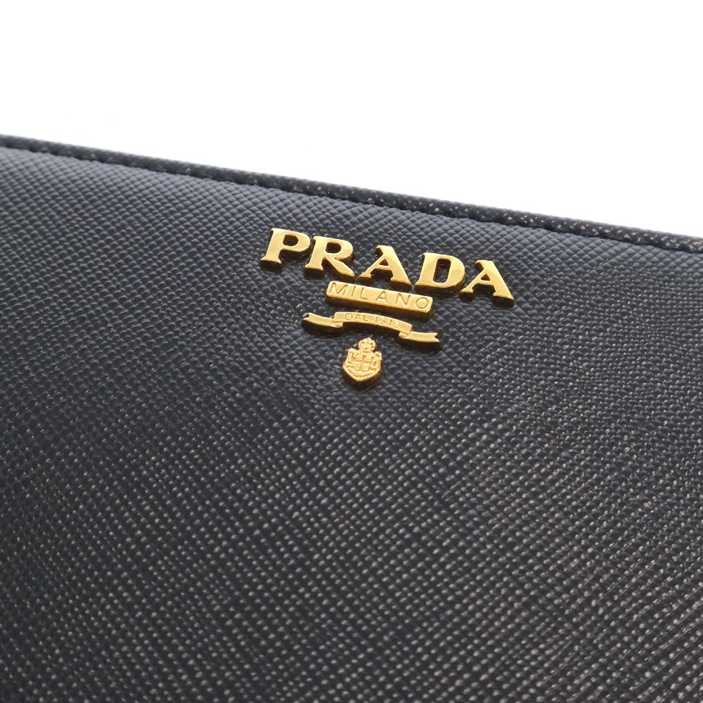 PRADA(プラダ) サフィアーノコンパクトジップウォレット 財布 ブラック 1M1157