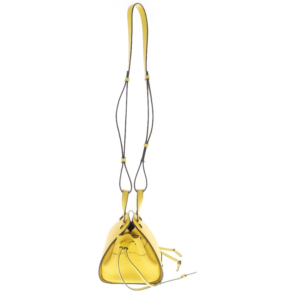 LOEWE(ロエベ) ハンモックミニ ドローストリング イエロー レザー 2wayバッグ ショルダーバッグ ハンドバッグ