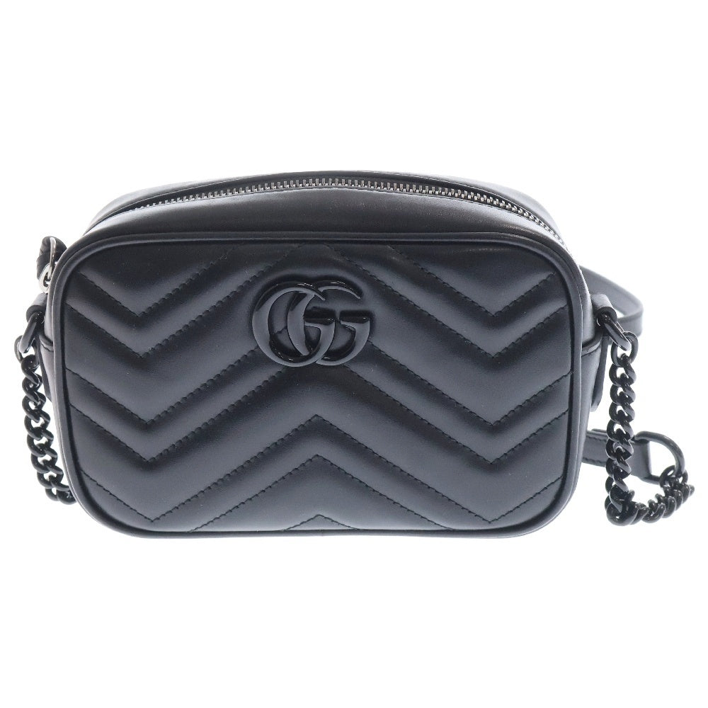 GUCCI(グッチ) GGマーモント ショルダーバッグ ブラック レザー キルティング 634936