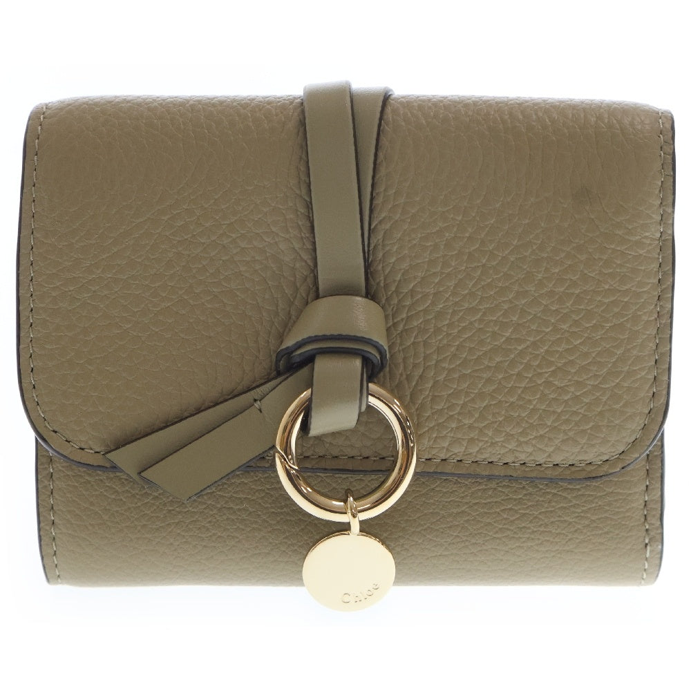 Chloe(クロエ) ALPHABET アルファベット スモールトリフォールドウォレット レザー 三つ折り財布 ベージュ レディース CHC21WP 718F57 38I