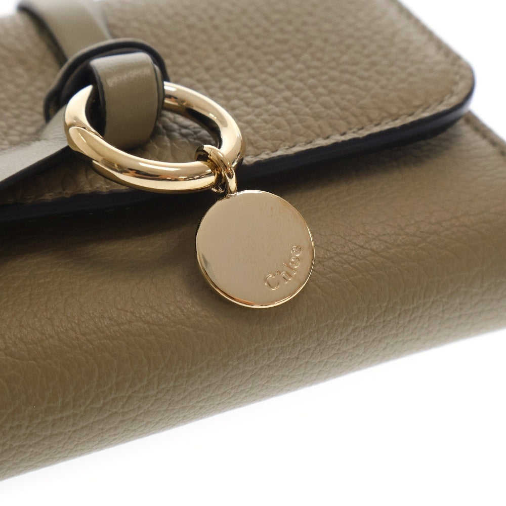 Chloe(クロエ) ALPHABET アルファベット スモールトリフォールドウォレット レザー 三つ折り財布 ベージュ レディース CHC21WP 718F57 38I