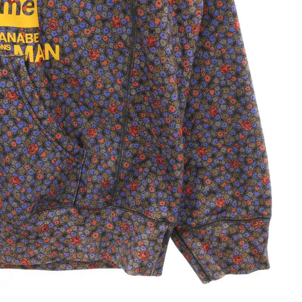 SUPREME(シュプリーム) 21AW ×JUNYA WATANABE COMME des GARCONS MAN Hooded Sweatshirt ジュンヤワタナベ コムデギャルソン ロゴプリント フラワー プルオーバーパーカー スウェット