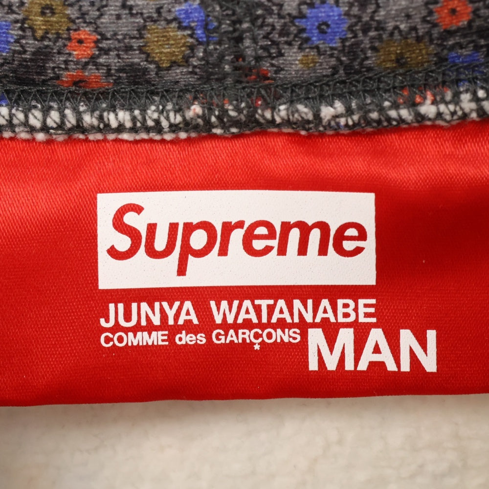 SUPREME(シュプリーム) 21AW ×JUNYA WATANABE COMME des GARCONS MAN Hooded Sweatshirt ジュンヤワタナベ コムデギャルソン ロゴプリント フラワー プルオーバーパーカー スウェット