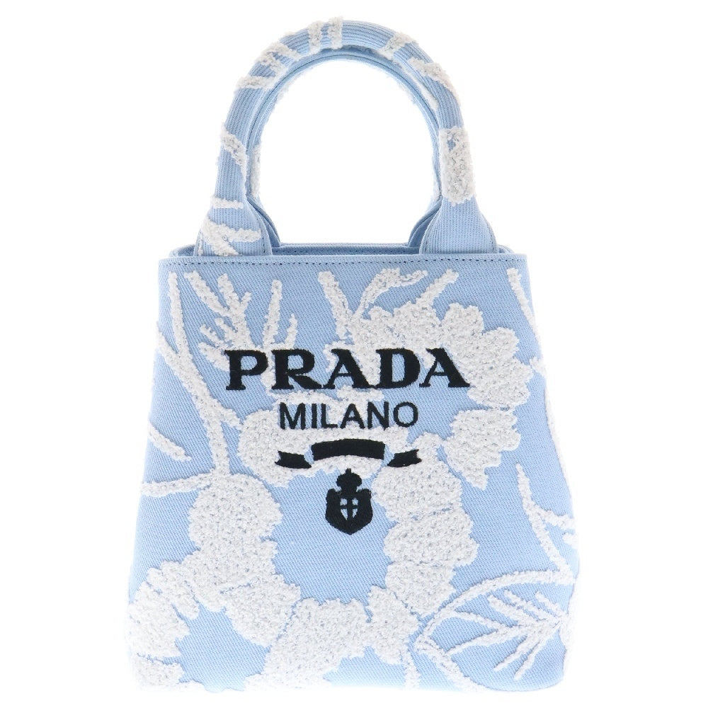 PRADA(プラダ) ドリル 2WAYハンドバッグ ライトブルー キャンバス ショルダーバッグ 1BA343