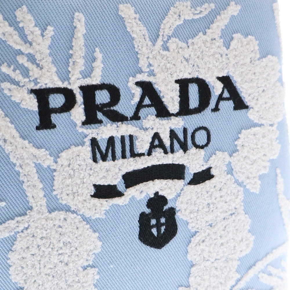 PRADA(プラダ) ドリル 2WAYハンドバッグ ライトブルー キャンバス ショルダーバッグ 1BA343
