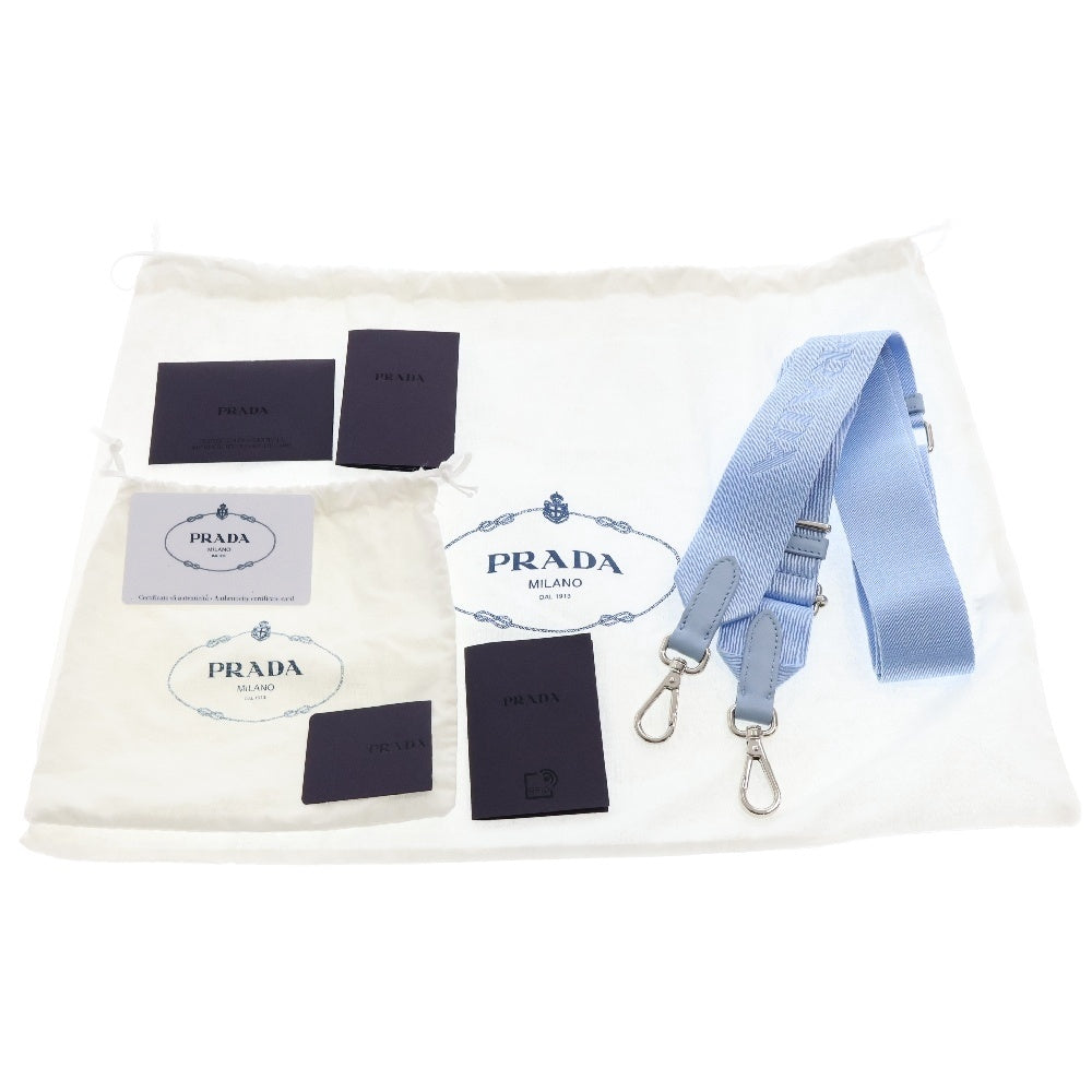 PRADA(プラダ) ドリル 2WAYハンドバッグ ライトブルー キャンバス ショルダーバッグ 1BA343