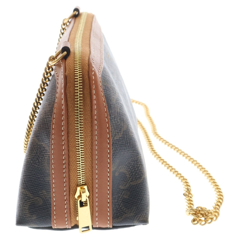 CELINE(セリーヌ) トリオンフ ショルダーバッグ ブラウン PVCレザー チェーンバッグ