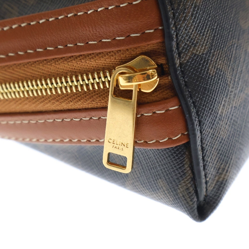 CELINE(セリーヌ) トリオンフ ショルダーバッグ ブラウン PVCレザー チェーンバッグ