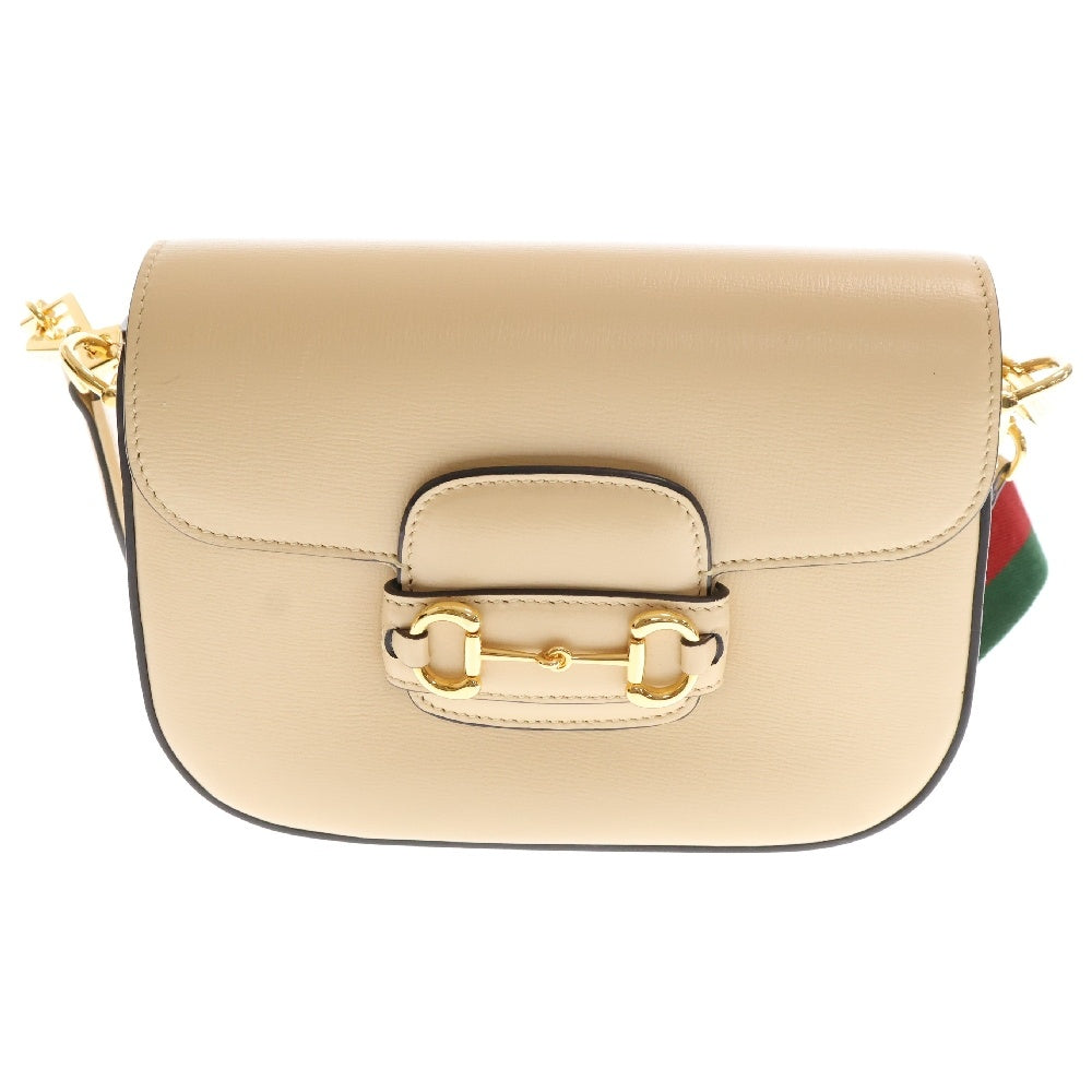 GUCCI(グッチ) ホースビット1955 ミニショルダーバッグ 斜め掛けバッグ ゴールド金具 ベージュ レザー 658574