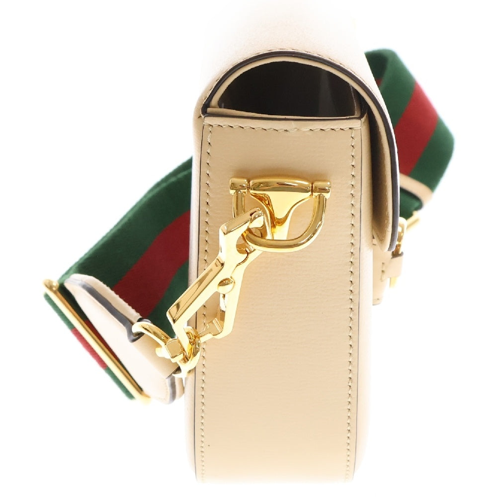 GUCCI(グッチ) ホースビット1955 ミニショルダーバッグ 斜め掛けバッグ ゴールド金具 ベージュ レザー 658574
