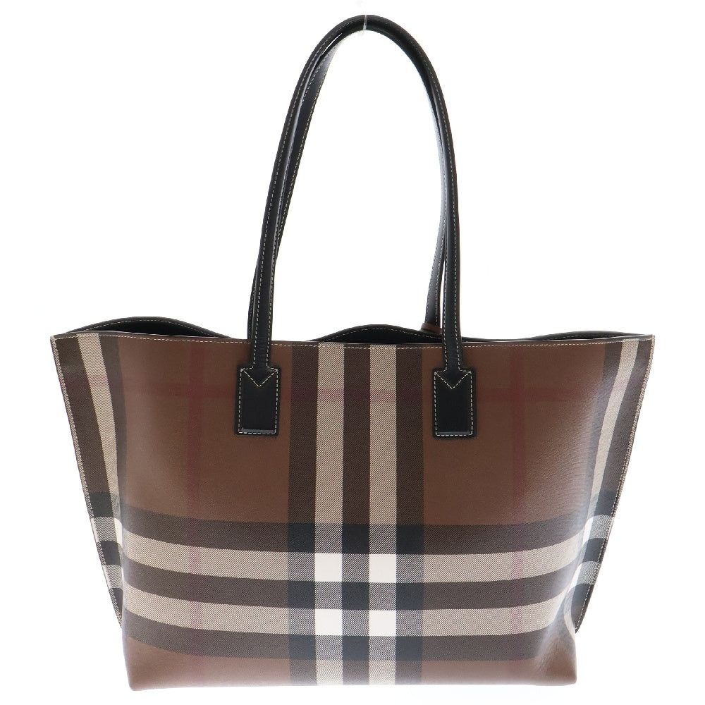 BURBERRY(バーバリー) トートバッグ チェック 肩掛けバッグ ブラウン PVCレザー8069659