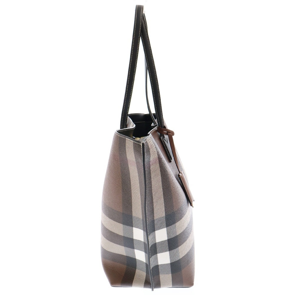 BURBERRY(バーバリー) トートバッグ チェック 肩掛けバッグ ブラウン PVCレザー8069659
