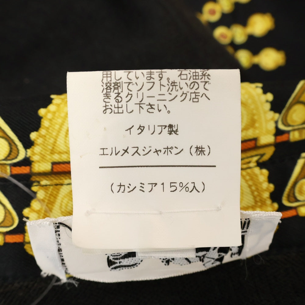 HERMES(エルメス) Parures Des Sables セリエボタン シルク半袖シャツ ブラック レディース