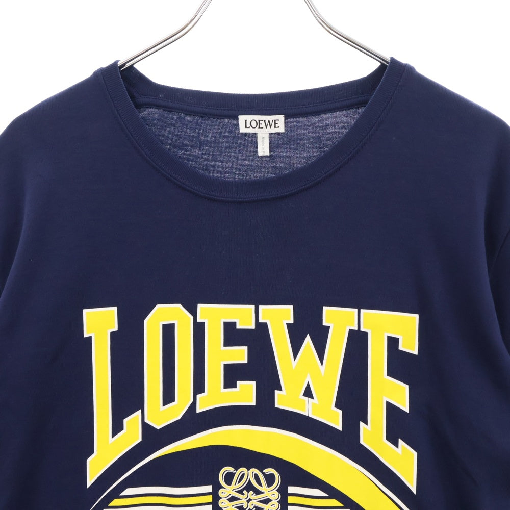 LOEWE(ロエベ) フロントロゴ半袖Tシャツ ネイビー×イエロー S359Y22X30