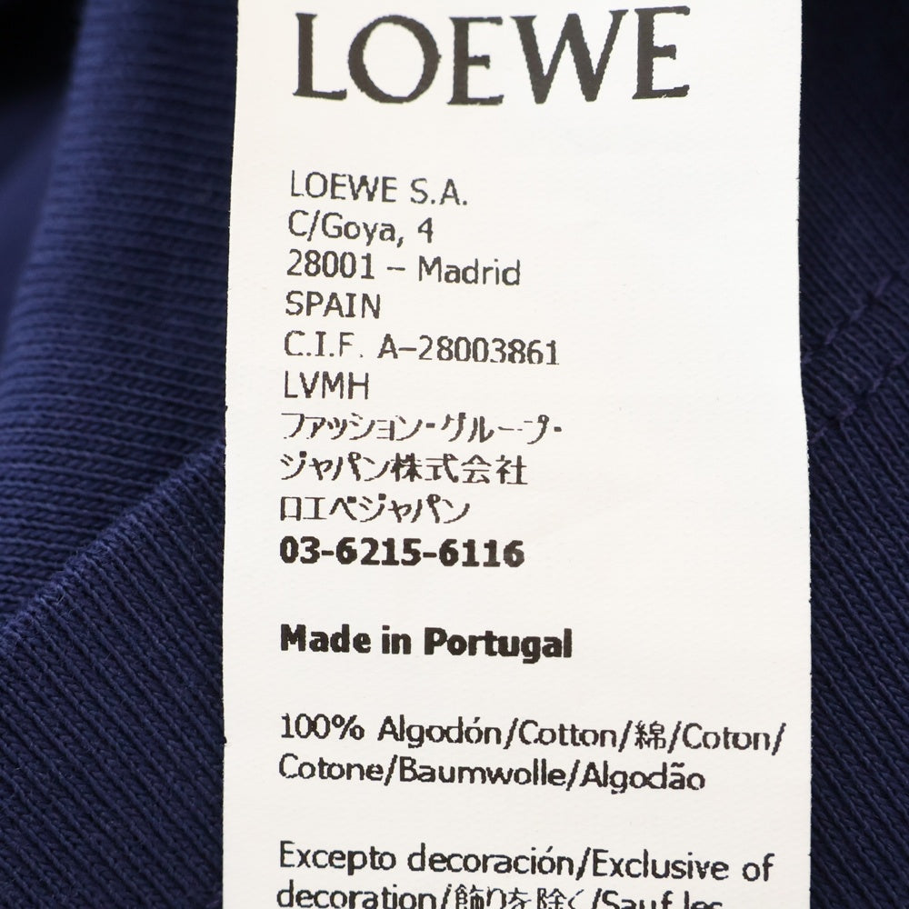 LOEWE(ロエベ) フロントロゴ半袖Tシャツ ネイビー×イエロー S359Y22X30