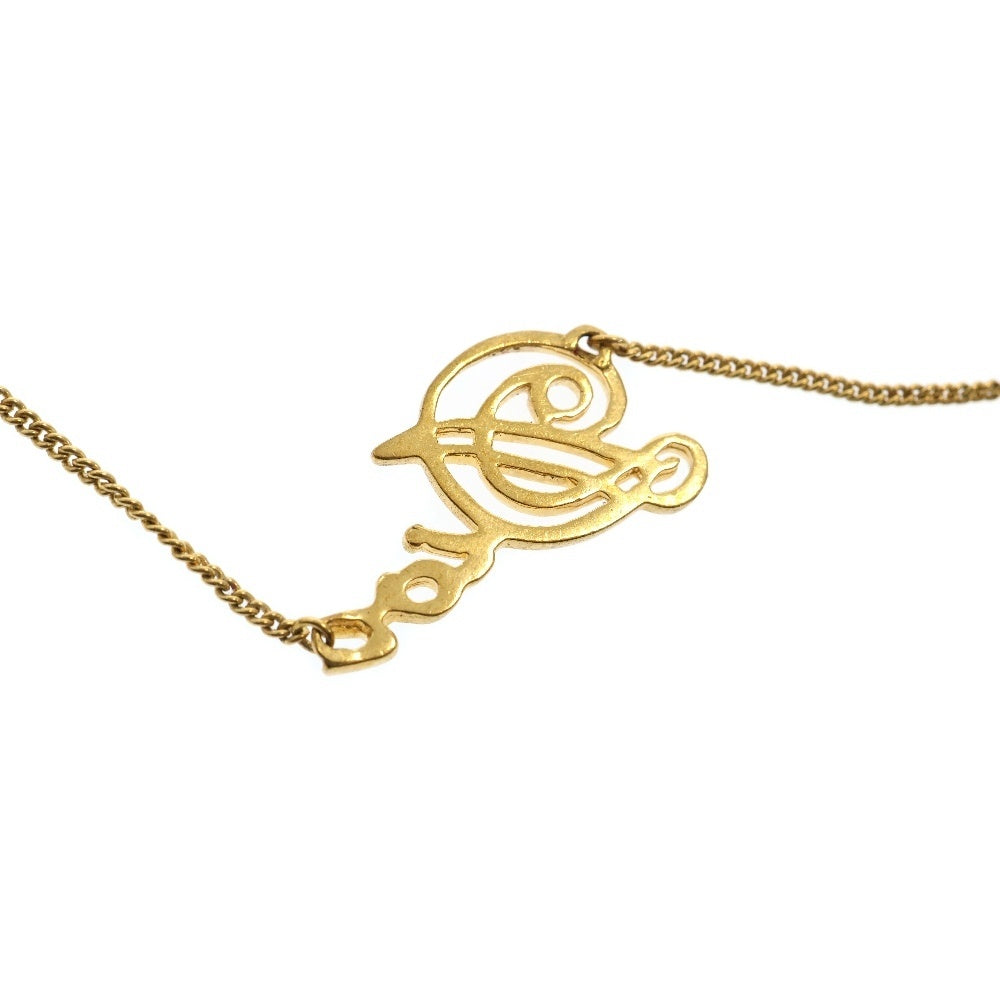 Christian Dior(クリスチャンディオール) ロゴ ネックレス GP ゴールド ペンダント アクセサリー
