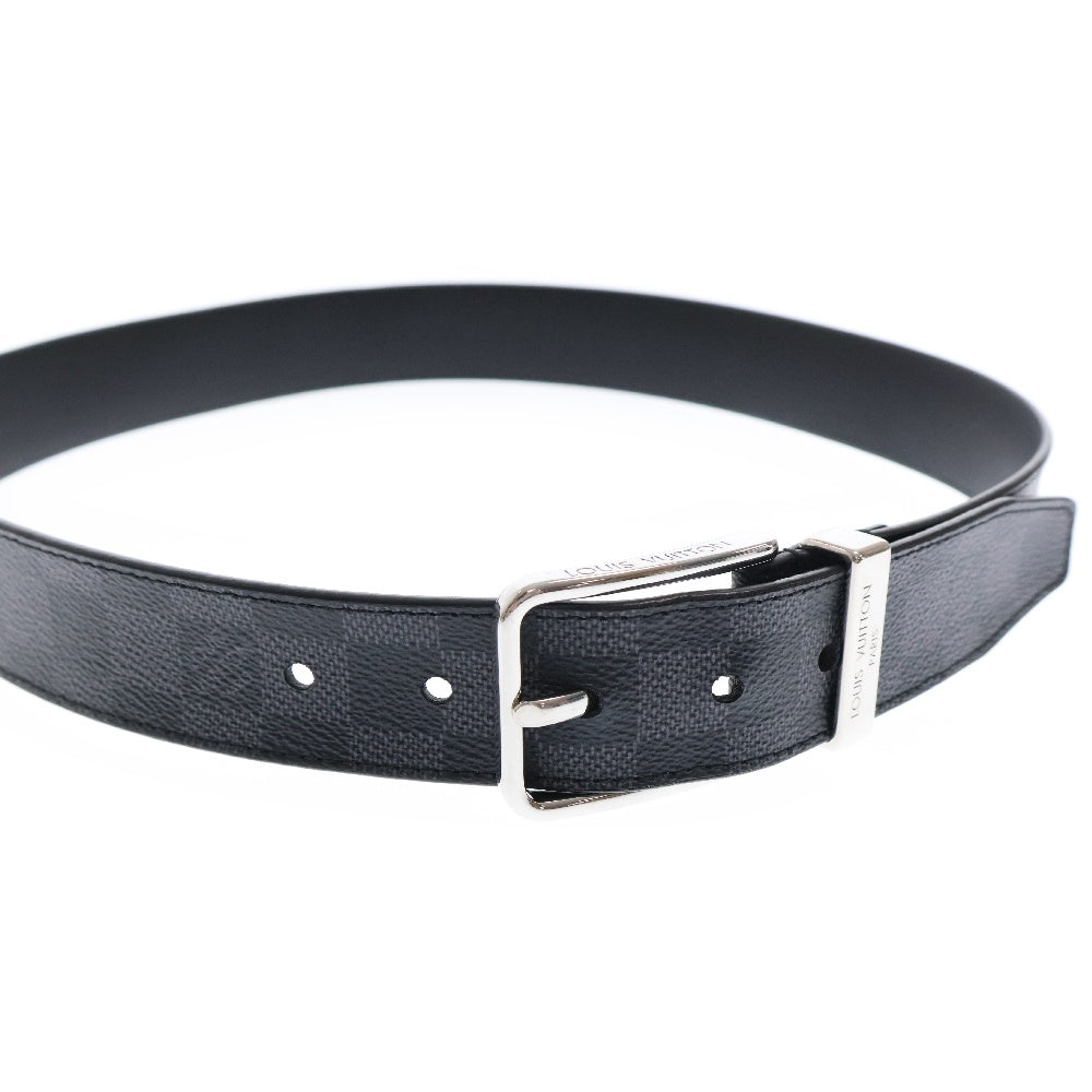 LOUIS VUITTON(ルイヴィトン) ダミエグラフィット サンチュール 85/34 ベルト ブラック PVCレザー シルバー金具 M9402