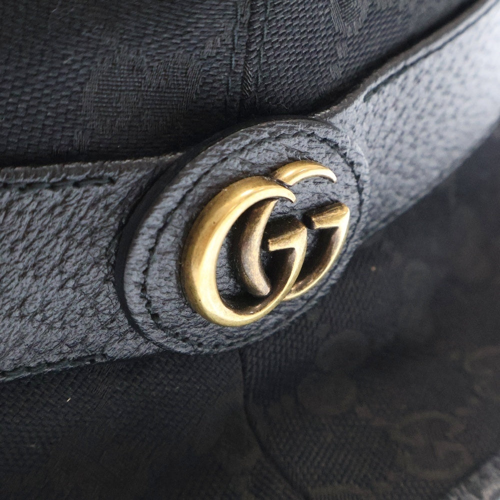 GUCCI(グッチ) GGキャンバス バケットハット ブラック コットン 576587 帽子