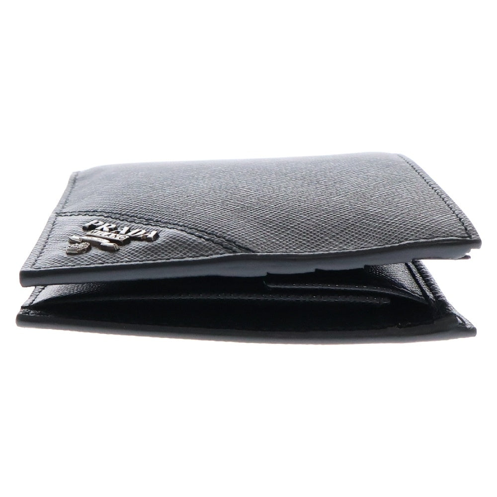 PRADA(プラダ) サフィアーノ 二つ折り財布 ブラック レザー 2M0738 コンパクトウォレット